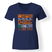Thumbnail for Flight Attendant Label Designed V-Neck T-Shirts