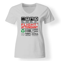 Thumbnail for Flight Attendant Label Designed V-Neck T-Shirts