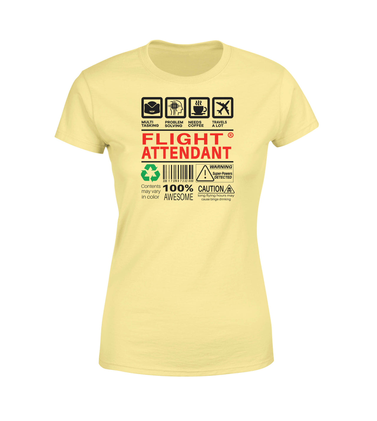 Flight Attendant Label Designed Women T-Shirts