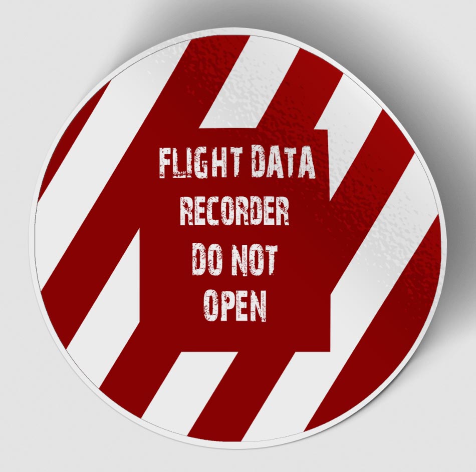 Flight Data Recorder - Do Not Open (Circle) Designed Stickers