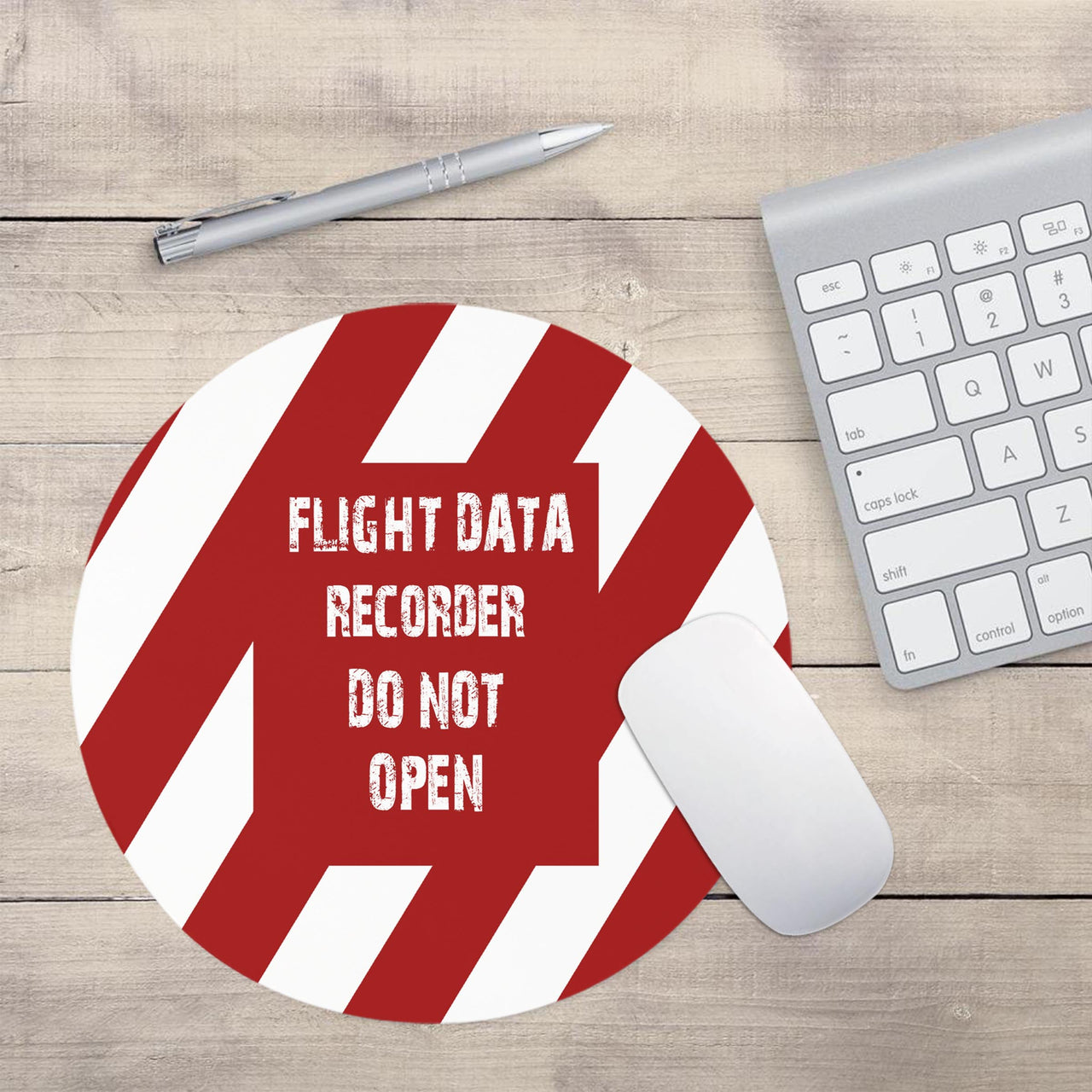 Flight Data Recorder - Do Not Open (Circle) Designed Mouse Pads