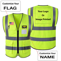 Thumbnail for Custom Your Name & Flag & Logo (1) Designed Reflective Vests