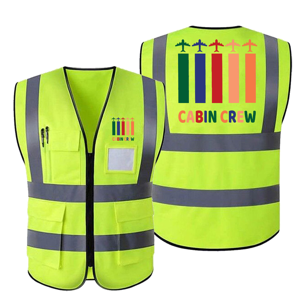 Colourful Cabin Crew Designed Reflective Vests