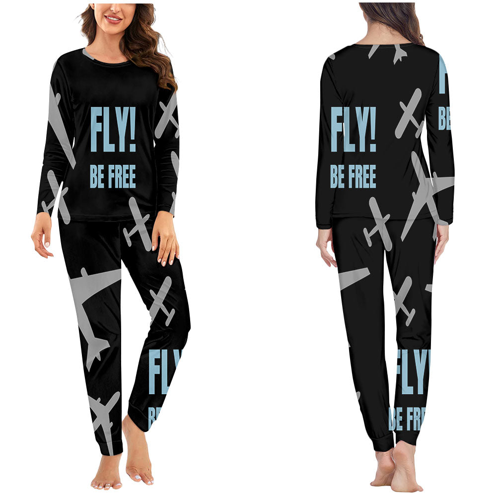 Fly Be Free Black Designed Women Pijamas