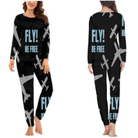 Thumbnail for Fly Be Free Black Designed Women Pijamas