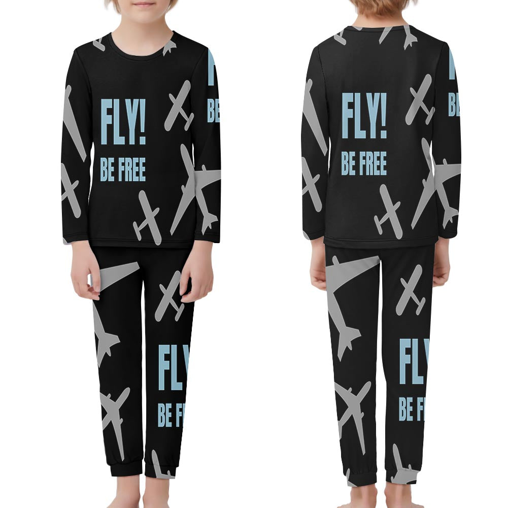 Fly Be Free Black Designed "Children" Pijamas