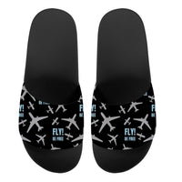 Thumbnail for Fly Be Free Black Designed Sport Slippers