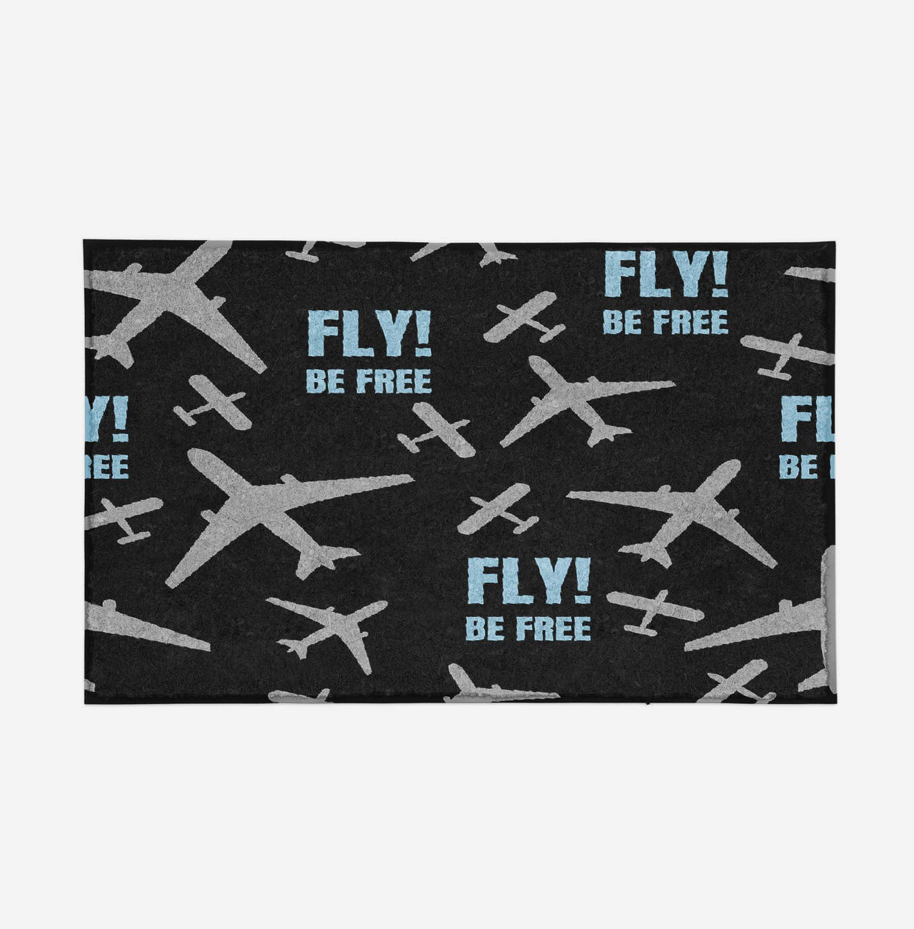 Fly Be Free Black Designed Door Mats