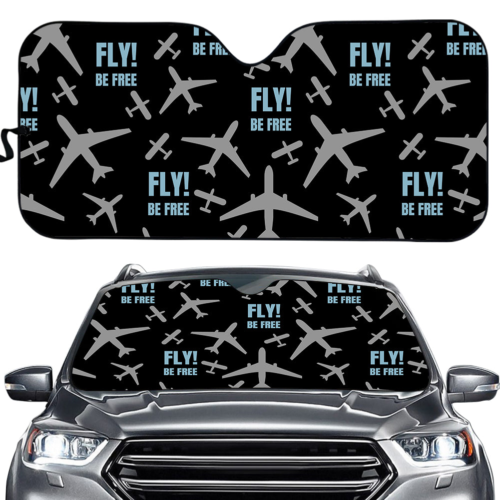 Fly Be Free Black Designed Car Sun Shade