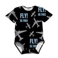 Thumbnail for Fly Be Free Black Designed 3D Baby Bodysuits