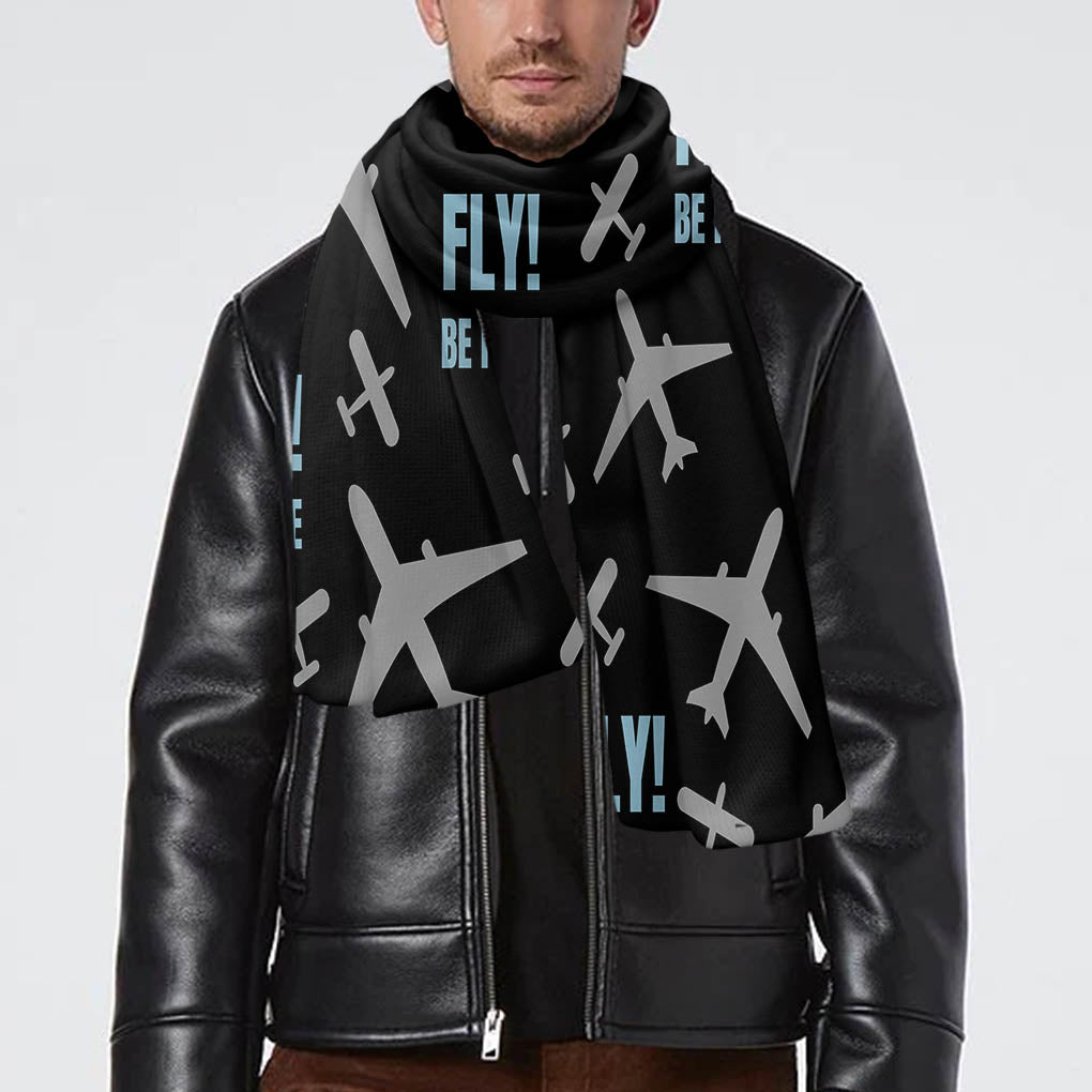 Fly Be Free Black Designed Scarfs