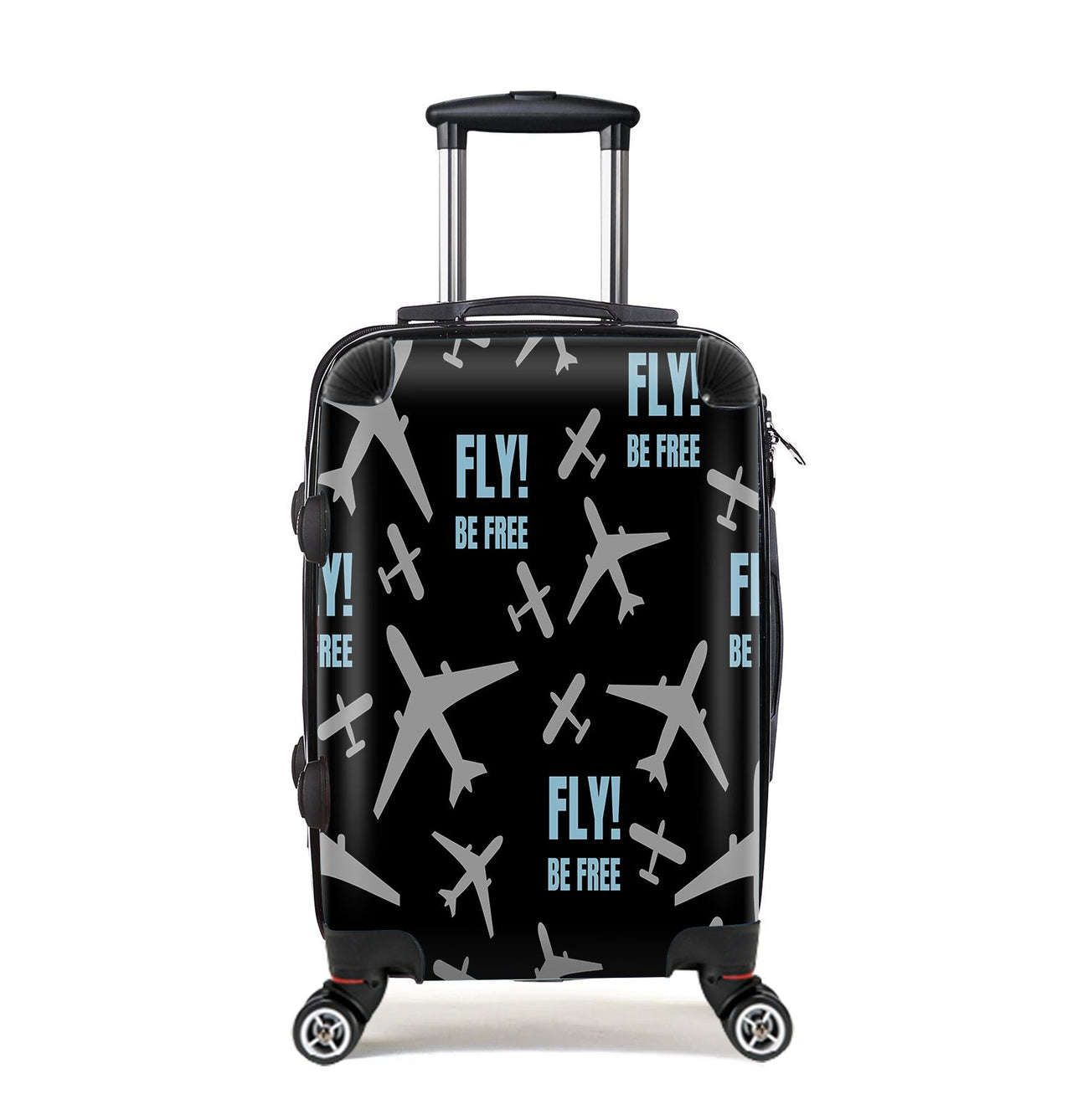 Fly Be Free Black Designed Cabin Size Luggages