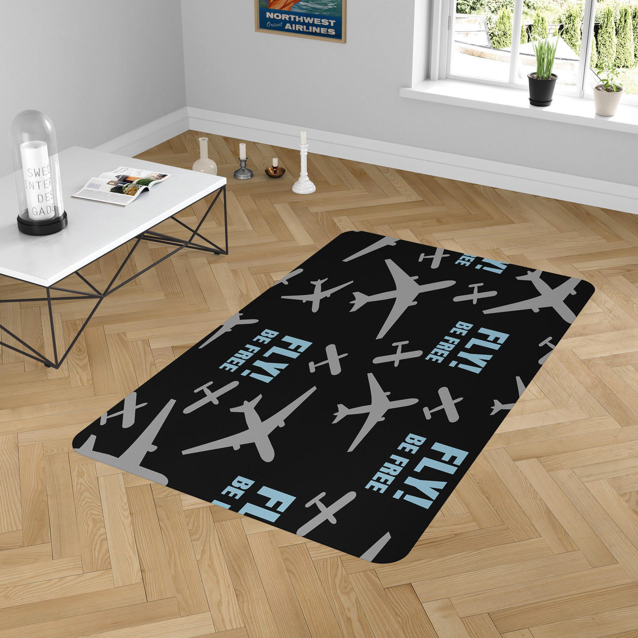 Fly Be Free (Black) Designed Carpet & Floor Mats