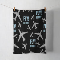Thumbnail for Fly Be Free Black Designed Towels