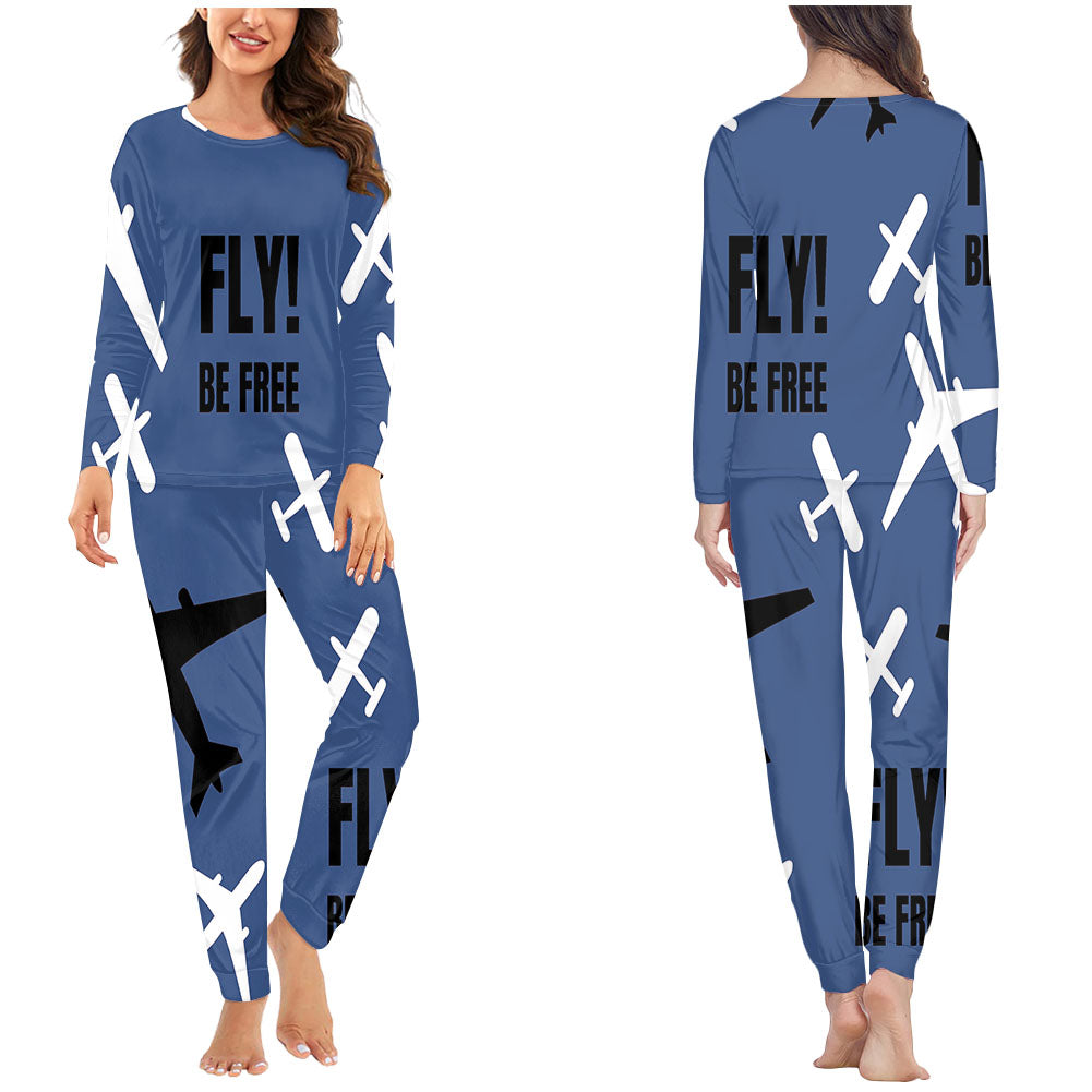 Fly Be Free Blue Designed Women Pijamas