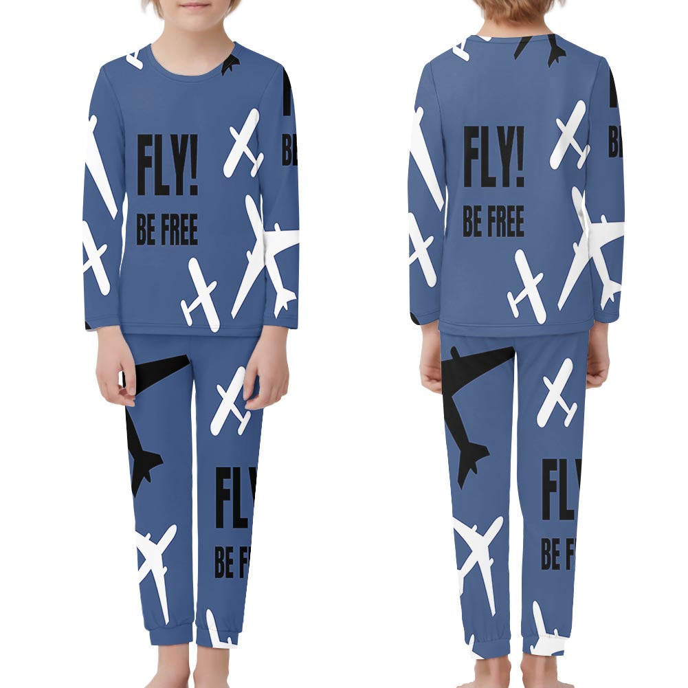 Fly Be Free Blue Designed "Children" Pijamas