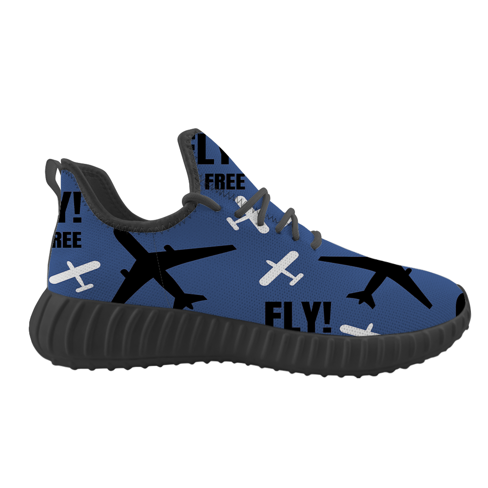 Fly Be Free Blue Designed Sport Sneakers & Shoes (MEN)