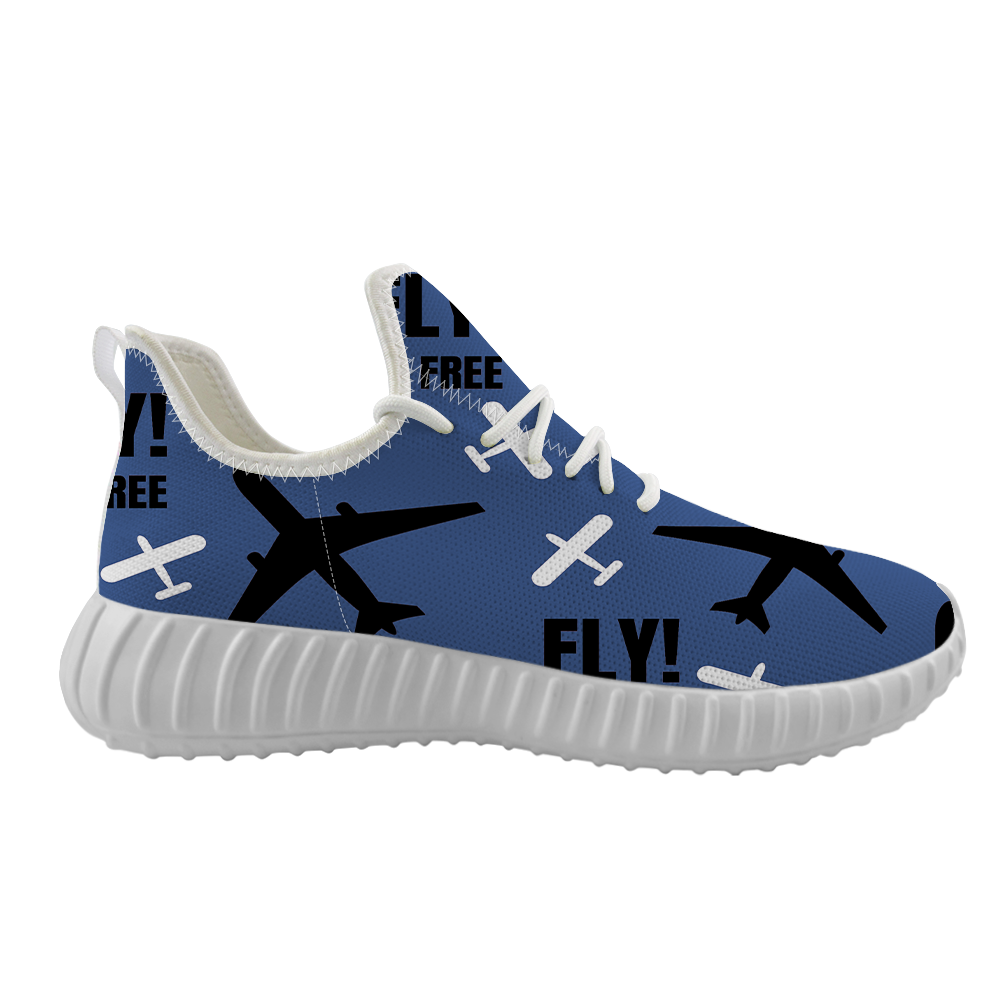 Fly Be Free Blue Designed Sport Sneakers & Shoes (WOMEN)