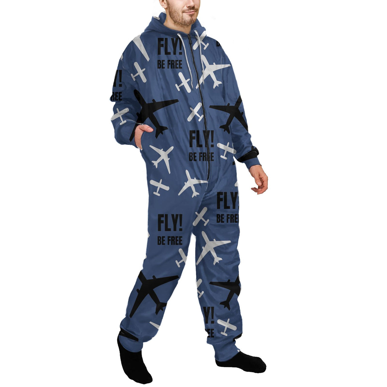 Fly Be Free Blue Designed Jumpsuit for Men & Women