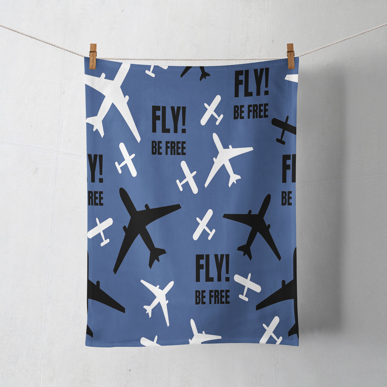 Fly Be Free Blue Designed Towels