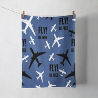 Thumbnail for Fly Be Free Blue Designed Towels