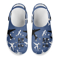 Thumbnail for Fly Be Free Blue Designed Hole Shoes & Slippers (MEN)