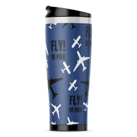 Thumbnail for Fly Be Free Blue Designed Travel Mugs