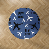 Thumbnail for Fly Be Free Blue Designed Carpet & Floor Mats (Round)