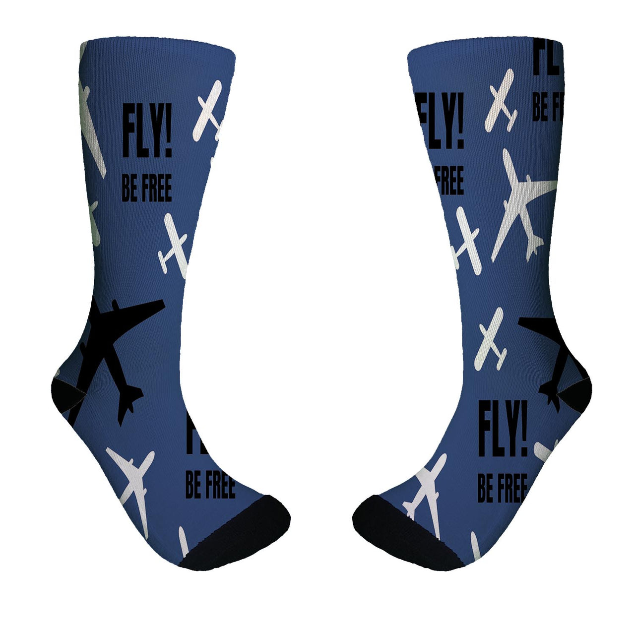 Fly Be Free Blue Designed Socks