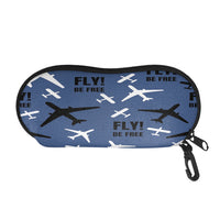 Thumbnail for Fly Be Free Blue Designed Glasses Bag