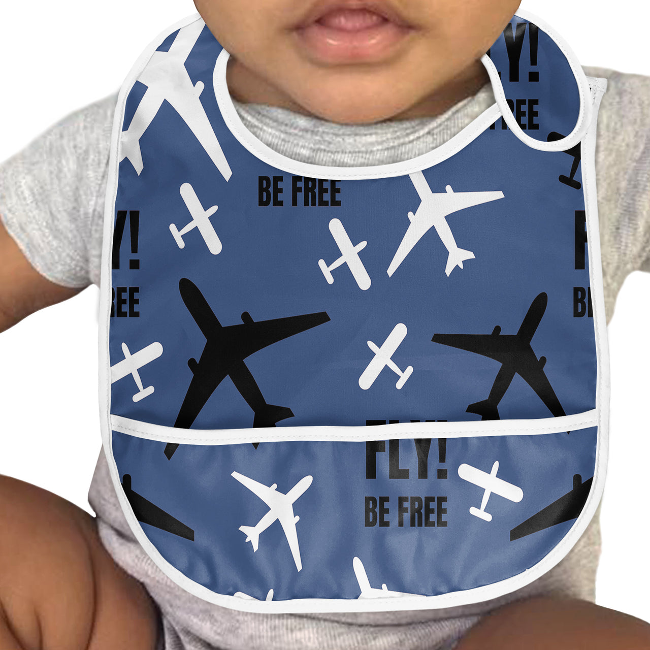 Fly Be Free Blue Designed Baby Bib