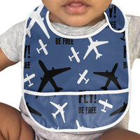 Thumbnail for Fly Be Free Blue Designed Baby Bib