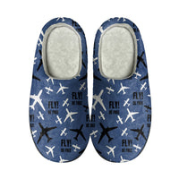 Thumbnail for Fly Be Free Blue Designed Cotton Slippers