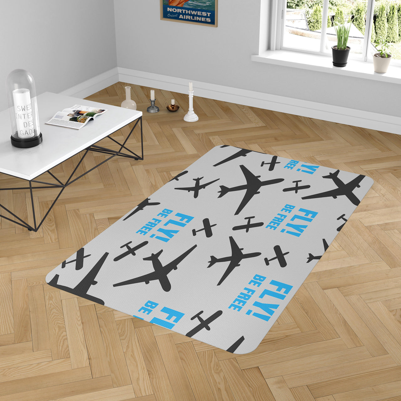 Fly Be Free (Gray) Designed Carpet & Floor Mats