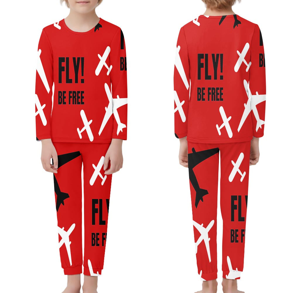 Fly Be Free Red Designed "Children" Pijamas