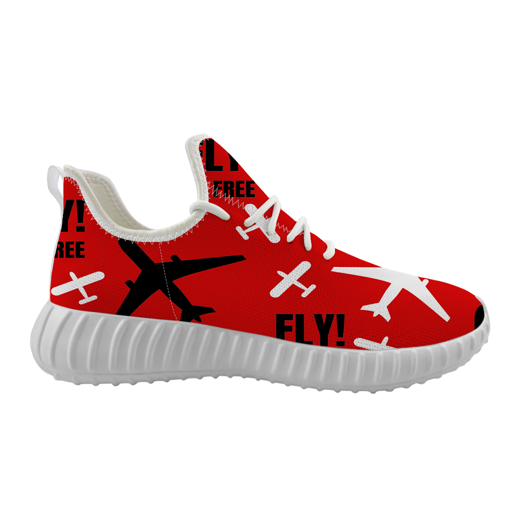 Fly Be Free Red Designed Sport Sneakers & Shoes (WOMEN)