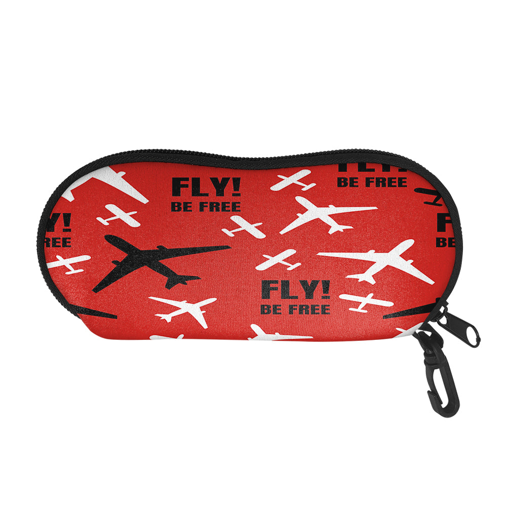 Fly Be Free Red Designed Glasses Bag