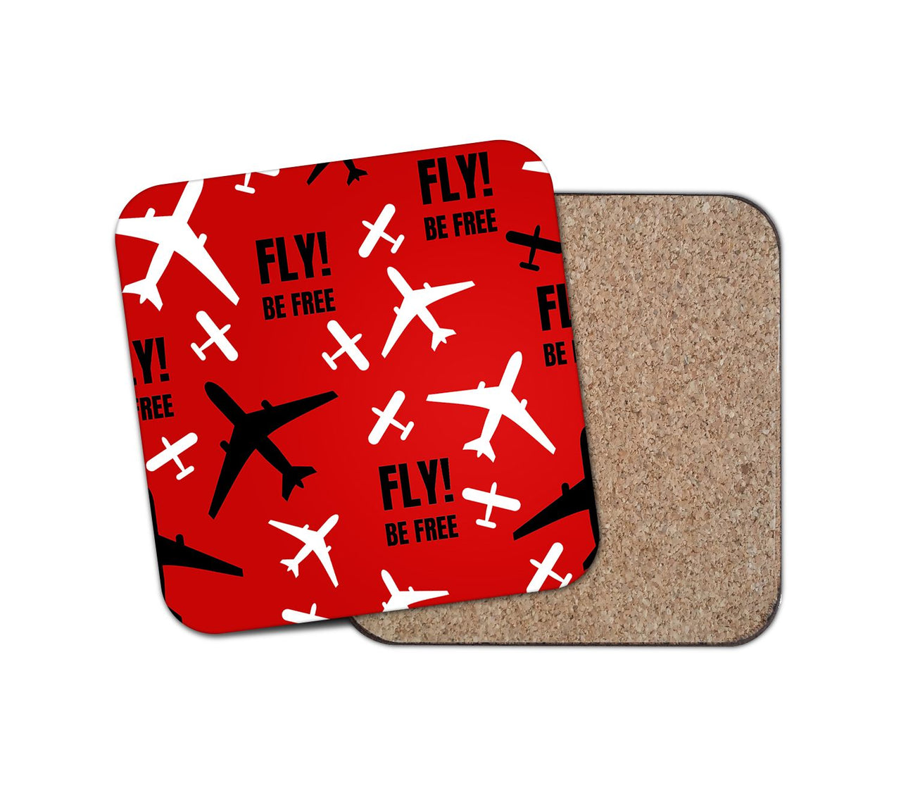 Fly Be Free Red Designed Coasters