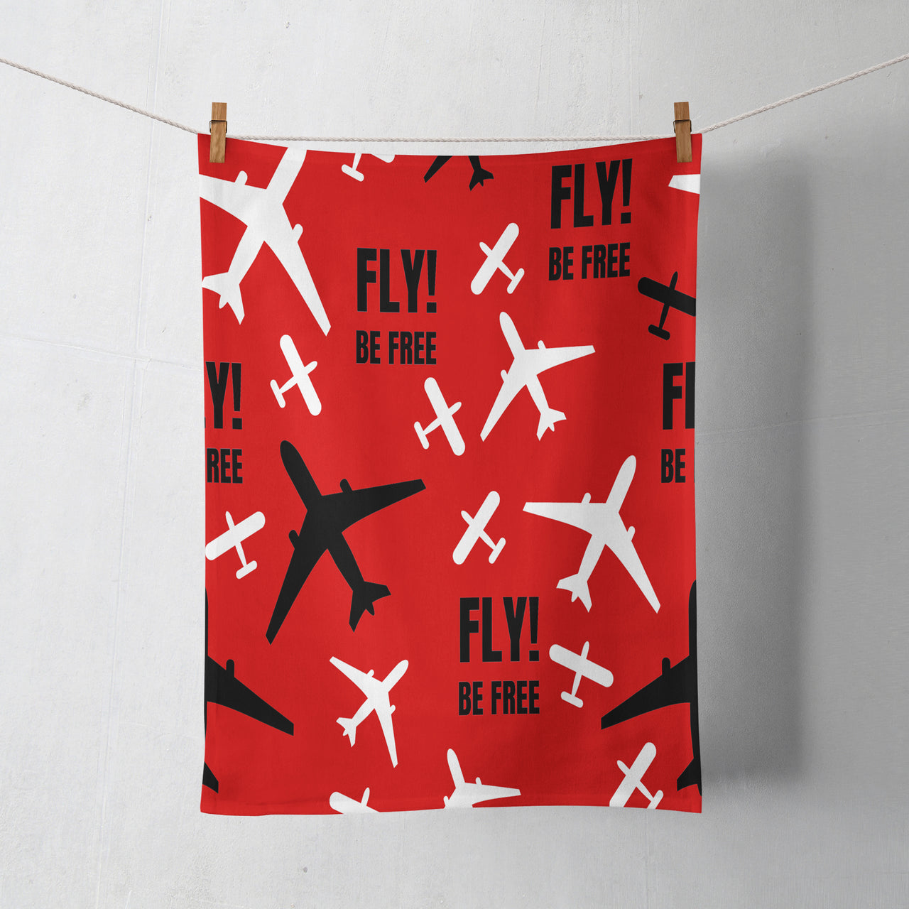 Fly Be Free Red Designed Towels