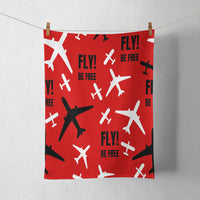 Thumbnail for Fly Be Free Red Designed Towels