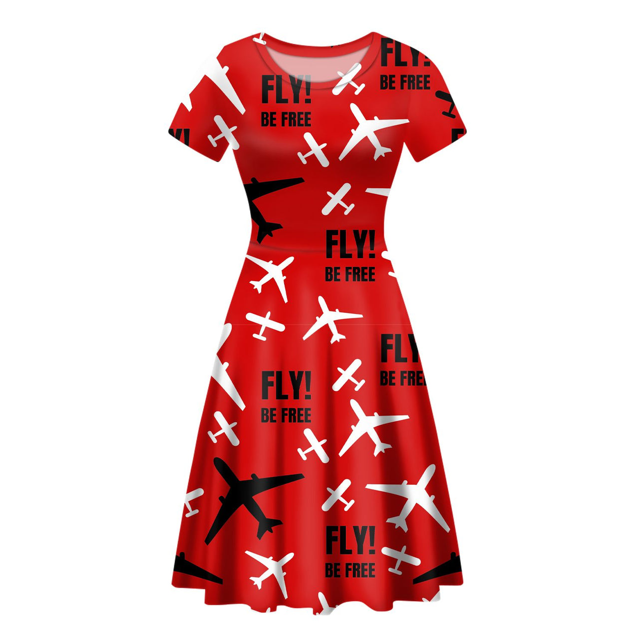 Fly Be Free Red Designed Women Midi Dress