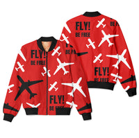 Thumbnail for Fly Be Free Red Designed 3D Pilot Bomber Jackets