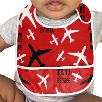 Thumbnail for Fly Be Free Red Designed Baby Bib