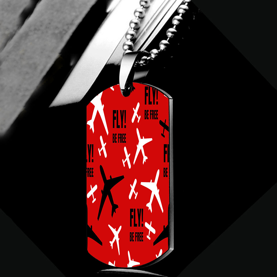 Fly Be Free Red Designed Metal Necklaces