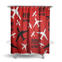 Thumbnail for Fly Be Free Red Designed Shower Curtains
