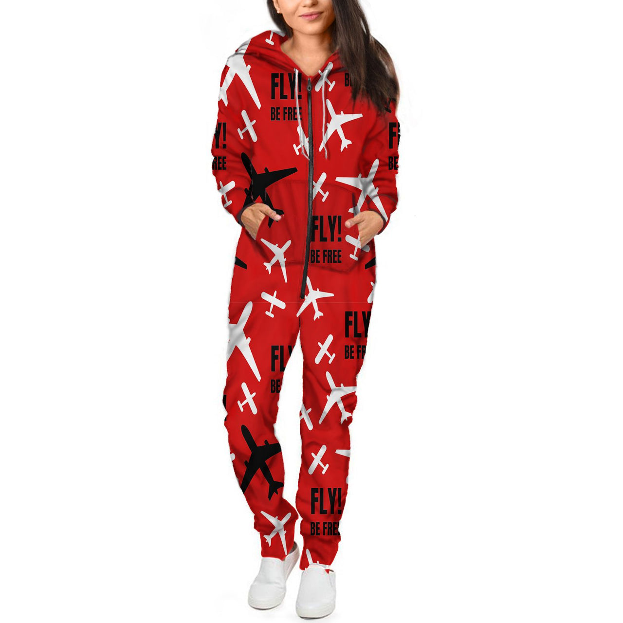 Fly Be Free Red Designed Jumpsuit for Men & Women