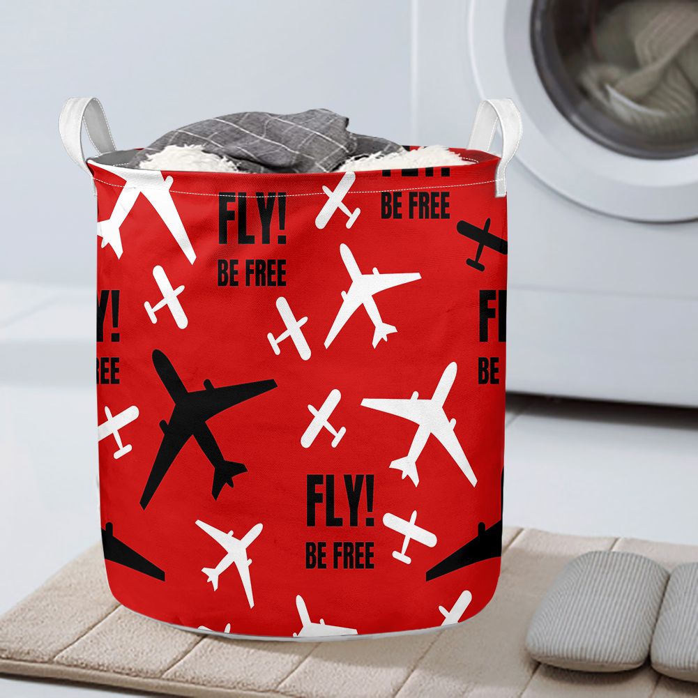 Fly Be Free Red Designed Laundry Baskets