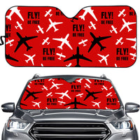 Thumbnail for Fly Be Free Red Designed Car Sun Shade
