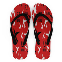 Thumbnail for Fly Be Free Red Designed Slippers (Flip Flops)
