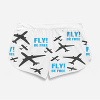 Thumbnail for Fly Be Free White Designed Women Beach Style Shorts